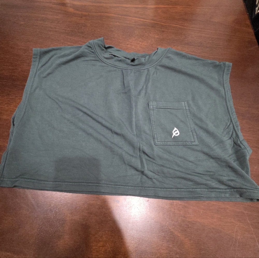 P'tula Dark Teal Pocket Crop Top